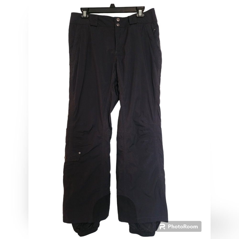 Columbia Omnitech Black Gray Check Waterproof Breathable Ski Snowboarding Pants